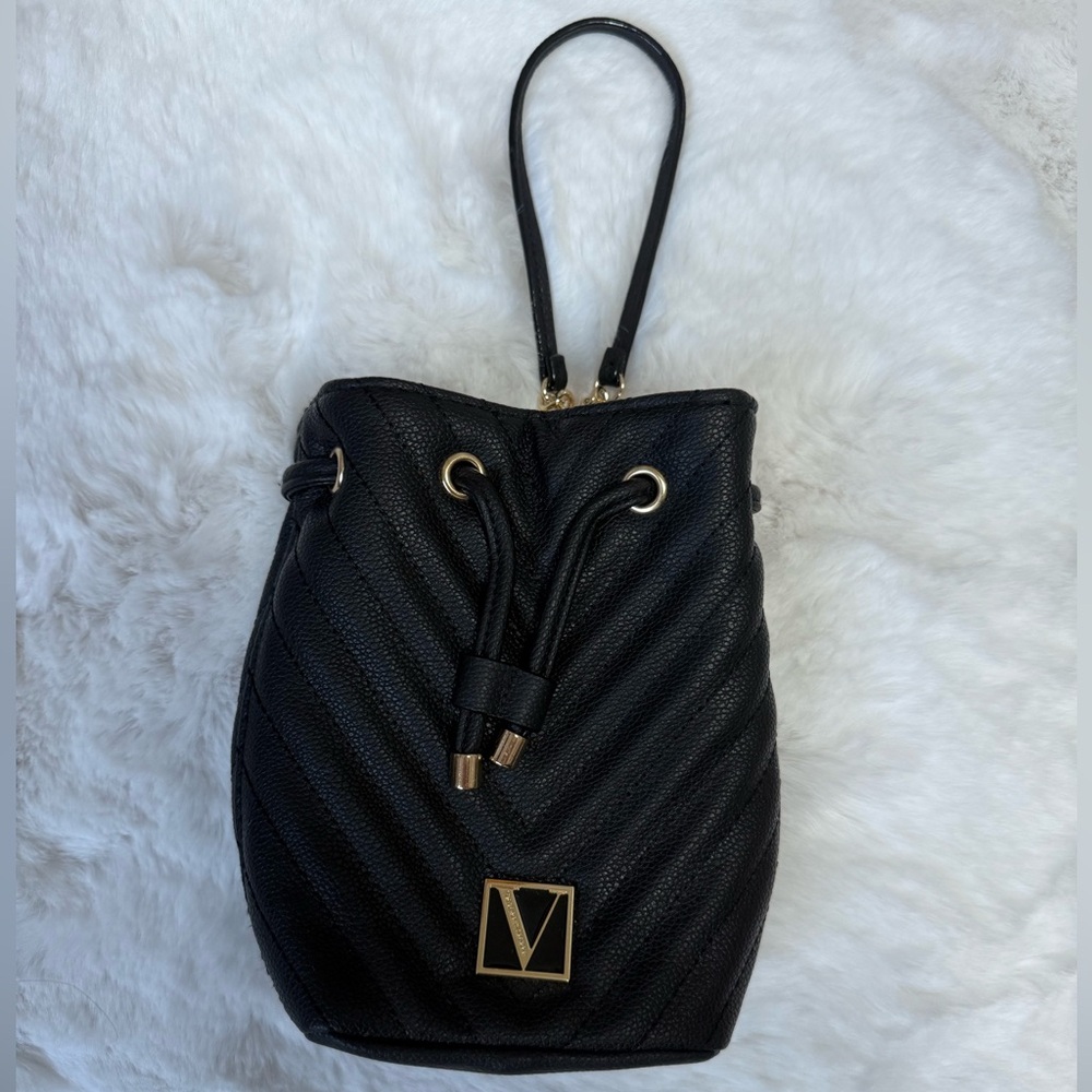 Victoria's Secret Black Quilted Wristlet